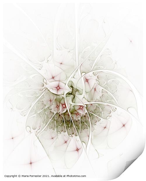 Pink Petals Abstract Art, Fractal Art Print by Maria Forrester