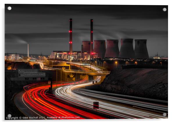 Ferry bridge Power station Yorkshire Acrylic by Giles Rocholl