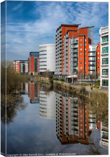 River Aire Leeds Yorkshire Canvas Print by Giles Rocholl