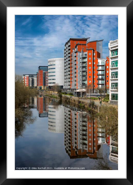River Aire Leeds Yorkshire Framed Mounted Print by Giles Rocholl