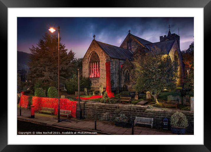Remembrance day Otley Yorkshire Framed Mounted Print by Giles Rocholl