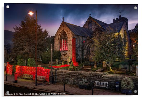 Remembrance day Otley Yorkshire Acrylic by Giles Rocholl