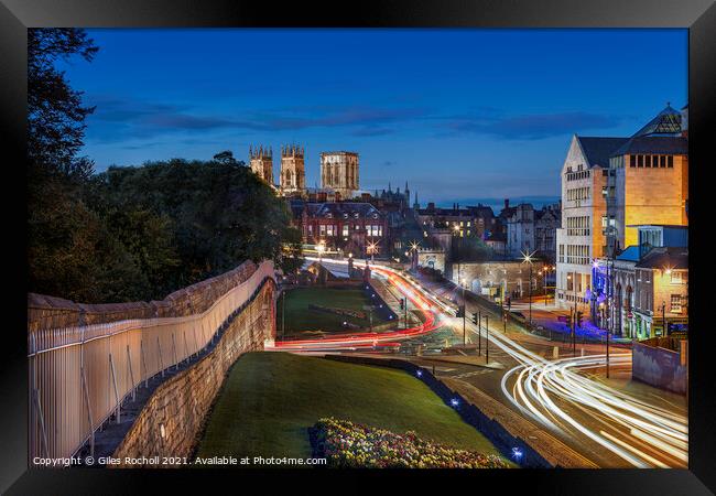 York city dusk Framed Print by Giles Rocholl