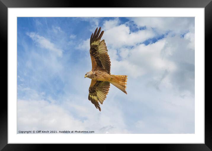 Rek Kite in flight Framed Mounted Print by Cliff Kinch