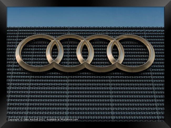 Audi logo abstract art Framed Print by Giles Rocholl