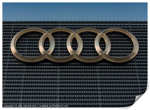 Audi logo abstract art Print by Giles Rocholl