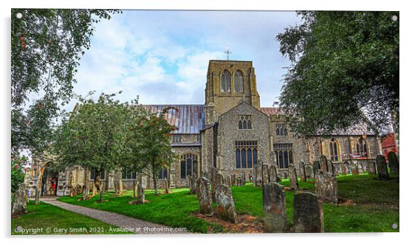 St Nicholas Church, Dereham in September  Acrylic by GJS Photography Artist