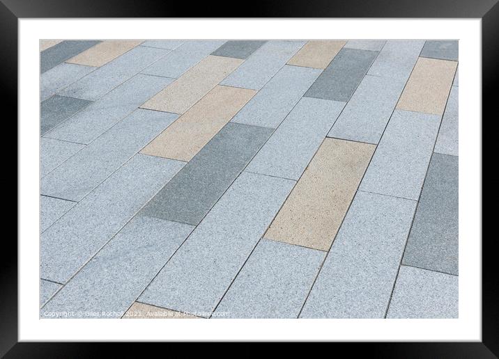 Abstract art stone paving blocks Framed Mounted Print by Giles Rocholl