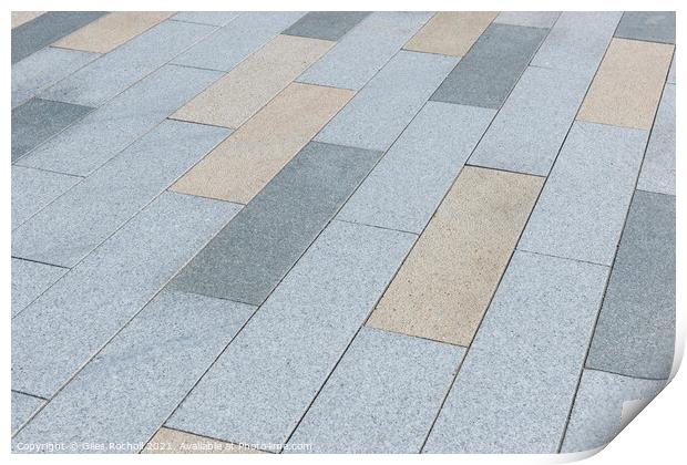 Abstract art stone paving blocks Print by Giles Rocholl