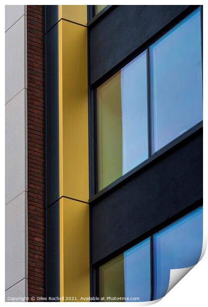 Abstract art glass windows modern Print by Giles Rocholl