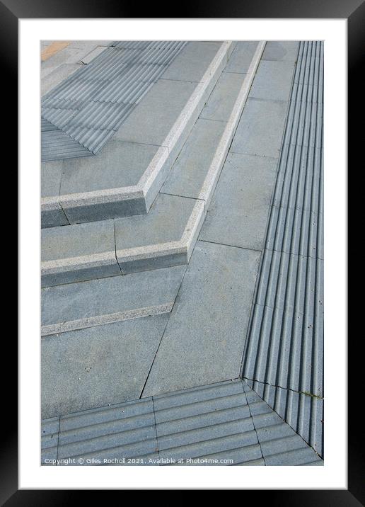 Abstract art stone steps paving Framed Mounted Print by Giles Rocholl
