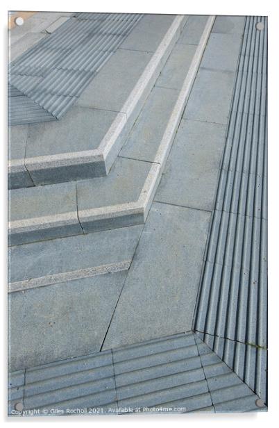 Abstract art stone steps paving Acrylic by Giles Rocholl