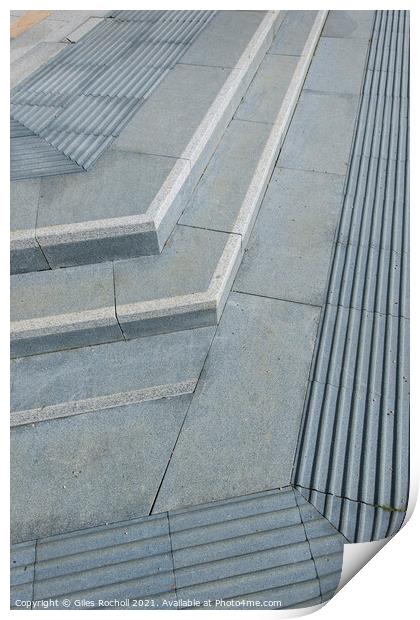 Abstract art stone steps paving Print by Giles Rocholl