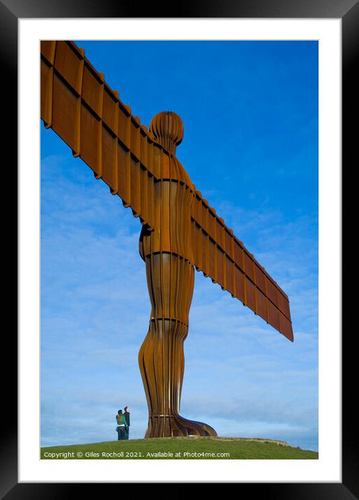 Angel of the North and tourism Framed Mounted Print by Giles Rocholl