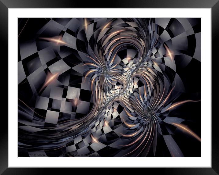 Check Mate, Racing Abstract Framed Mounted Print by Maria Forrester