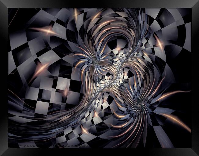 Check Mate, Racing Abstract Framed Print by Maria Forrester