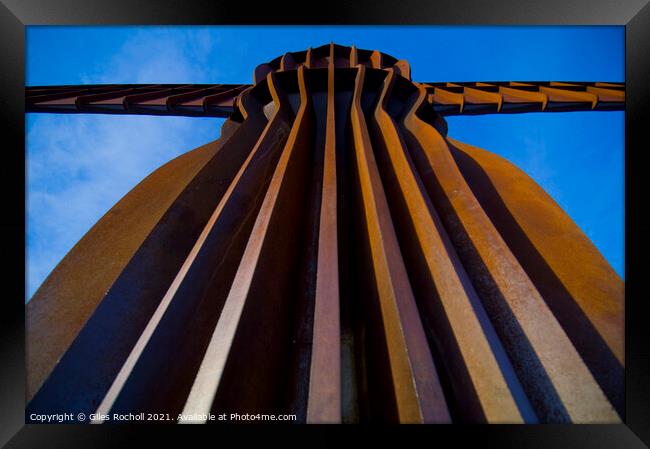Angel of the North abstract. Framed Print by Giles Rocholl