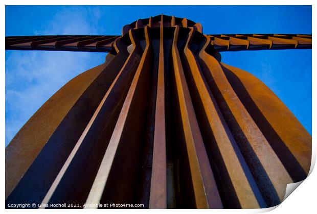 Angel of the North abstract. Print by Giles Rocholl