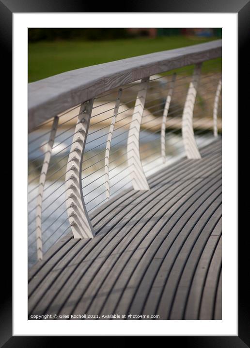 Abstract modern foot bridge Framed Mounted Print by Giles Rocholl