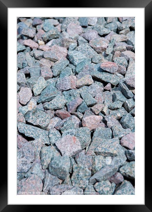 Abstract texture rocks granite chips Framed Mounted Print by Giles Rocholl