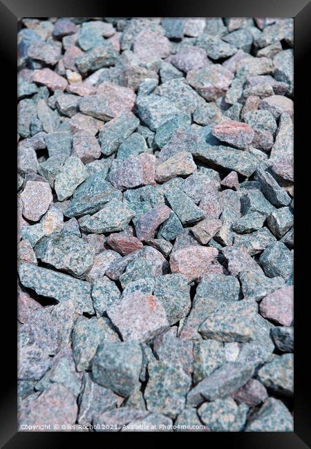 Abstract texture rocks granite chips Framed Print by Giles Rocholl