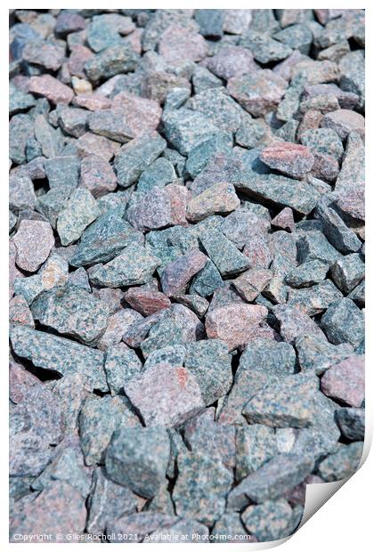 Abstract texture rocks granite chips Print by Giles Rocholl
