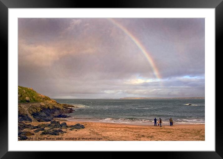 Porthgwidden Beach, St. Ives, Cornwall, UK. Framed Mounted Print by Peter Bolton