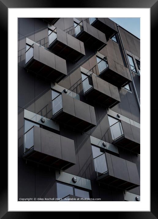 Abstract modern flats apartments Framed Mounted Print by Giles Rocholl