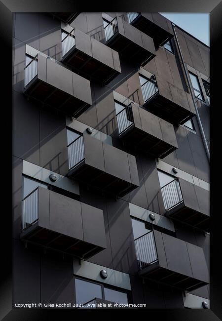 Abstract modern flats apartments Framed Print by Giles Rocholl