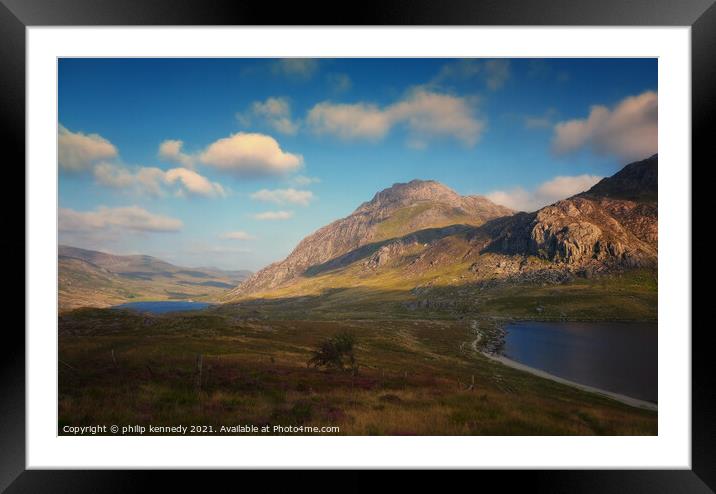 Sunset at Tryfan Framed Mounted Print by philip kennedy