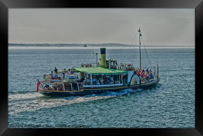Kingswear Castle paddle steamer off Southend on Sea, Essex Framed Print by Peter Bolton