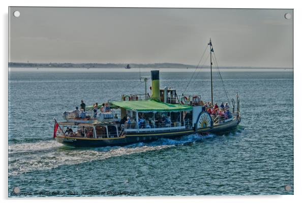 Kingswear Castle paddle steamer off Southend on Sea, Essex Acrylic by Peter Bolton
