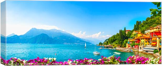 Varenna town panorama, Lake Como Canvas Print by Stefano Orazzini