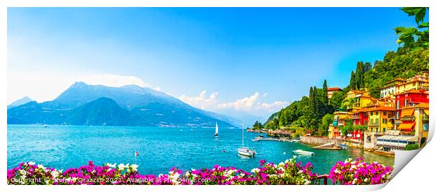 Varenna town panorama, Lake Como Print by Stefano Orazzini