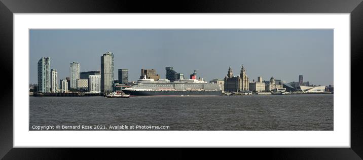 Cunard Queen Elizabeth at Liverpool Framed Mounted Print by Bernard Rose Photography