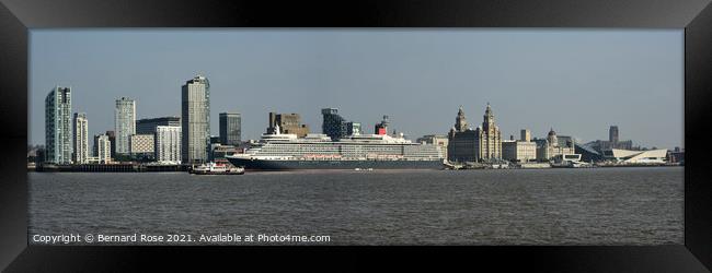 Cunard Queen Elizabeth at Liverpool Framed Print by Bernard Rose Photography