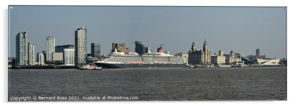 Cunard Queen Elizabeth at Liverpool Acrylic by Bernard Rose Photography