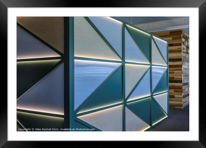 Abstract interior glass wall Framed Mounted Print by Giles Rocholl