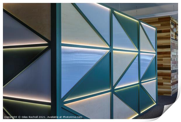 Abstract interior glass wall Print by Giles Rocholl