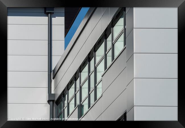 Abstract metal clad building arty Framed Print by Giles Rocholl