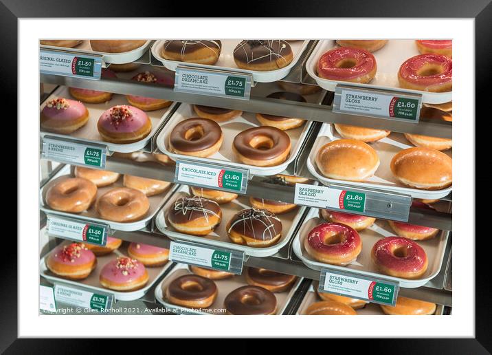 Doughnuts food Krispy Kreme Framed Mounted Print by Giles Rocholl