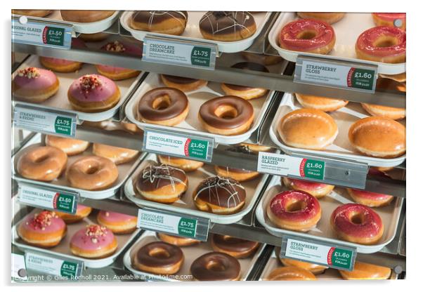 Doughnuts food Krispy Kreme Acrylic by Giles Rocholl