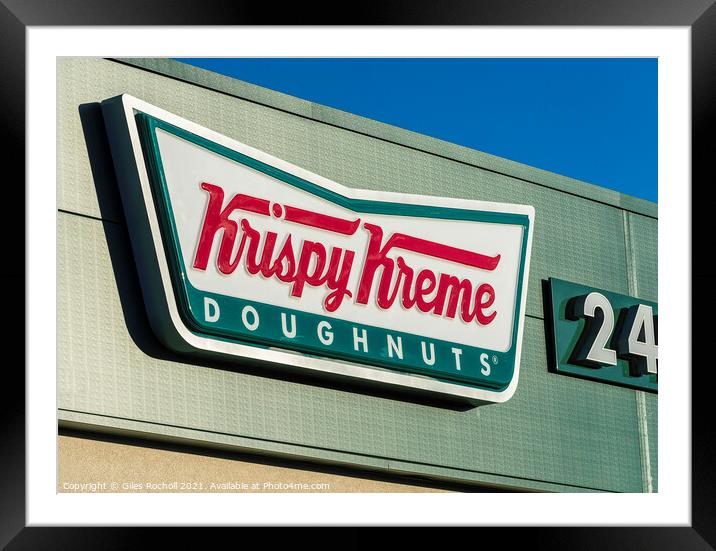 Doughnuts food Krispy Kreme logo Framed Mounted Print by Giles Rocholl