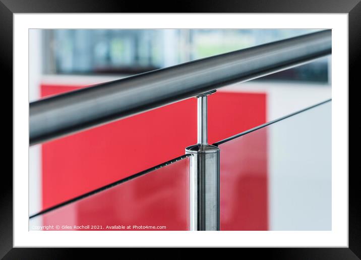 Abstract metal rail and glass art Framed Mounted Print by Giles Rocholl