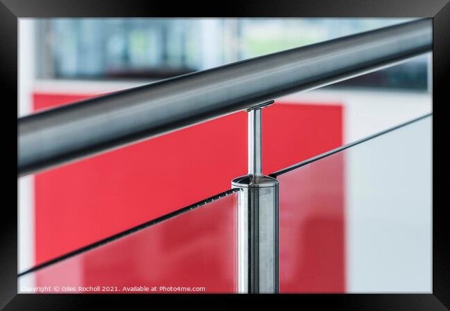 Abstract metal rail and glass art Framed Print by Giles Rocholl