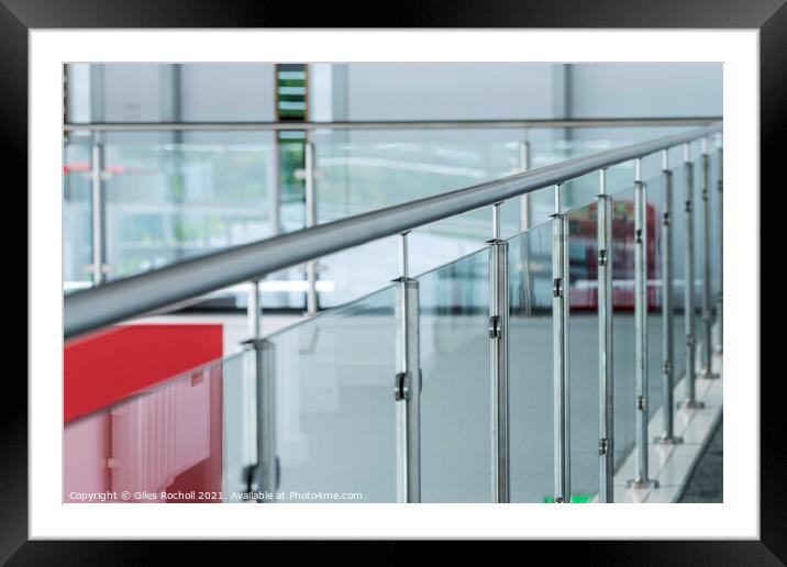 Abstract metal rail and glass art Framed Mounted Print by Giles Rocholl