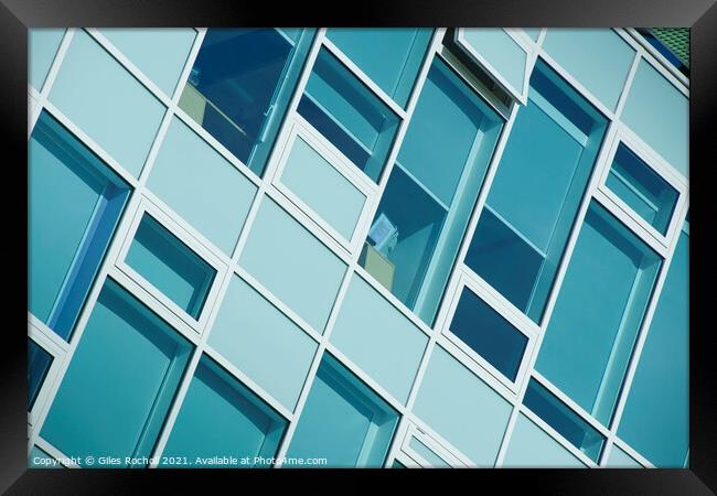 Abstract modern office windows metallic Framed Print by Giles Rocholl