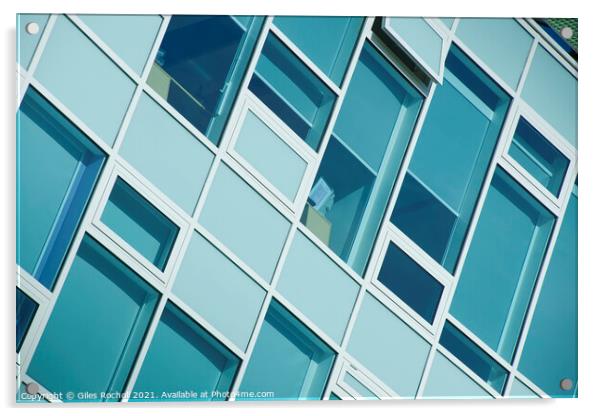 Abstract modern office windows metallic Acrylic by Giles Rocholl