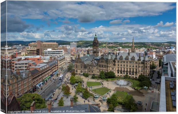 Sheffield Town Hall Yorkshire Canvas Print by Giles Rocholl