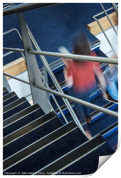 Abstract modern architectural interior stairs Print by Giles Rocholl